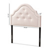 Baxton Studio Cora Light Pink Velvet Upholstered Twin Size Headboard 154-9317